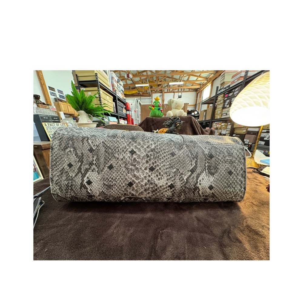 Authentic Mcm Snakeskin Pattern Tote And Makeup B… - image 4